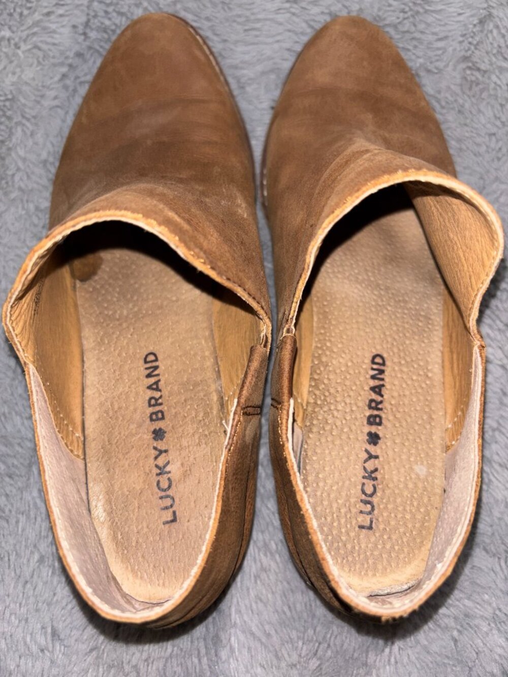 Lucky Brand Fausst Cognac Brown Leather Ankle Booties 8M - Picture 8 of 9